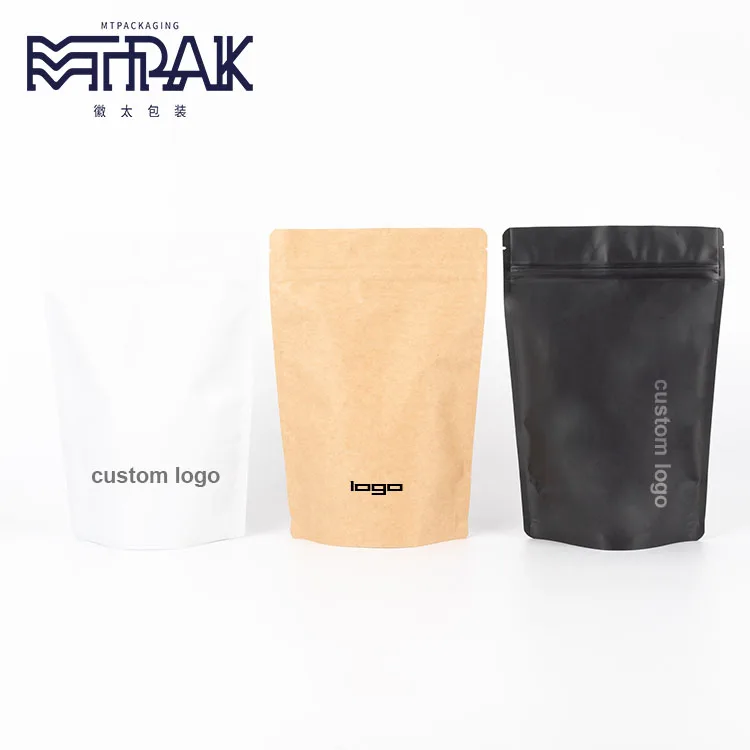 In stock 500g plastic stand up zip lock resealable 8oz 12oz wholesale coffee bag heshan ch pack
