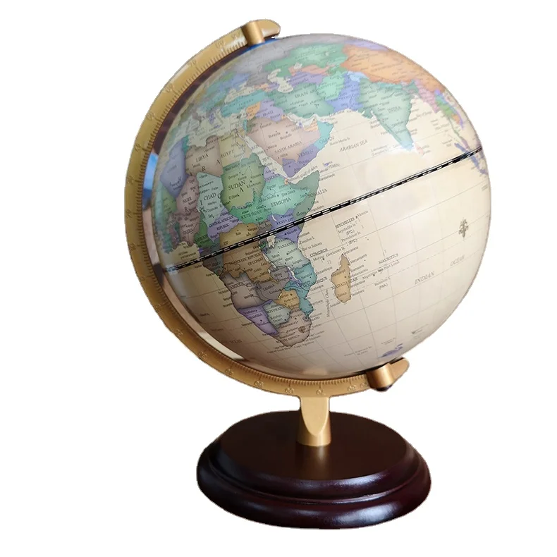 20cm children  illuminated world globe with wooden base