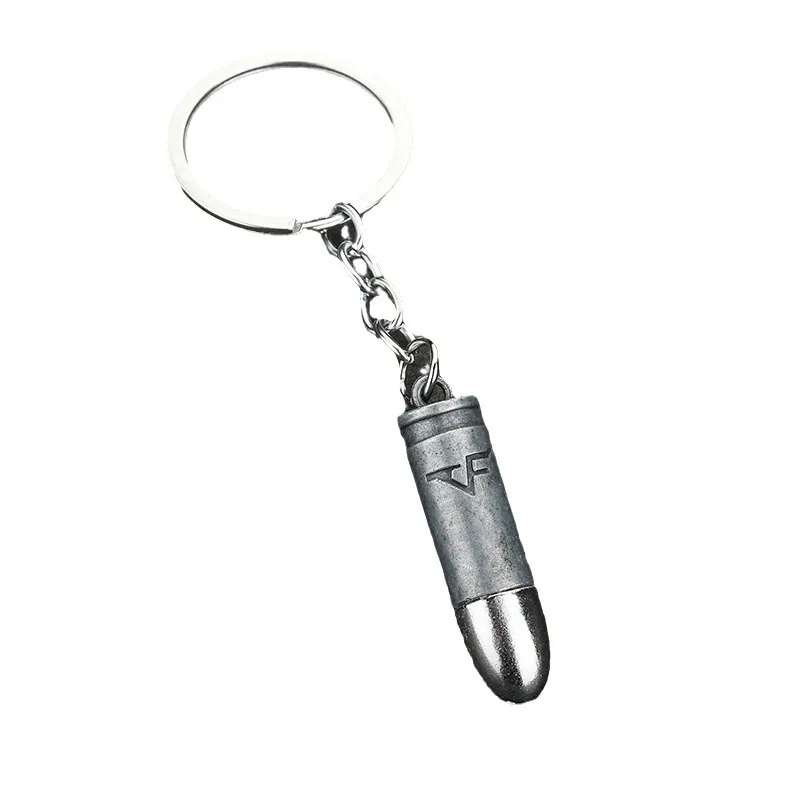 Wholesale Promotion Gift Custom Metal Mini Gun Bullet Keychain With Model Bullets Keyring Pendant