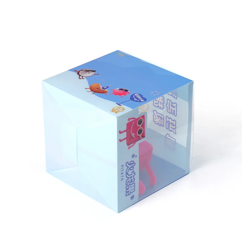 Customized small transparent PVC PET RPET PP plastic doll packaging box for gift