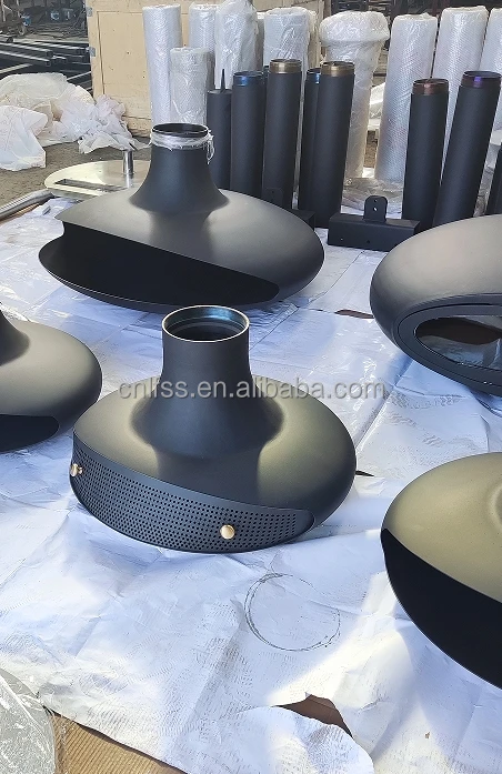 Log burner indoor hanging roof mounted suspended wood burning stove corner heater for home