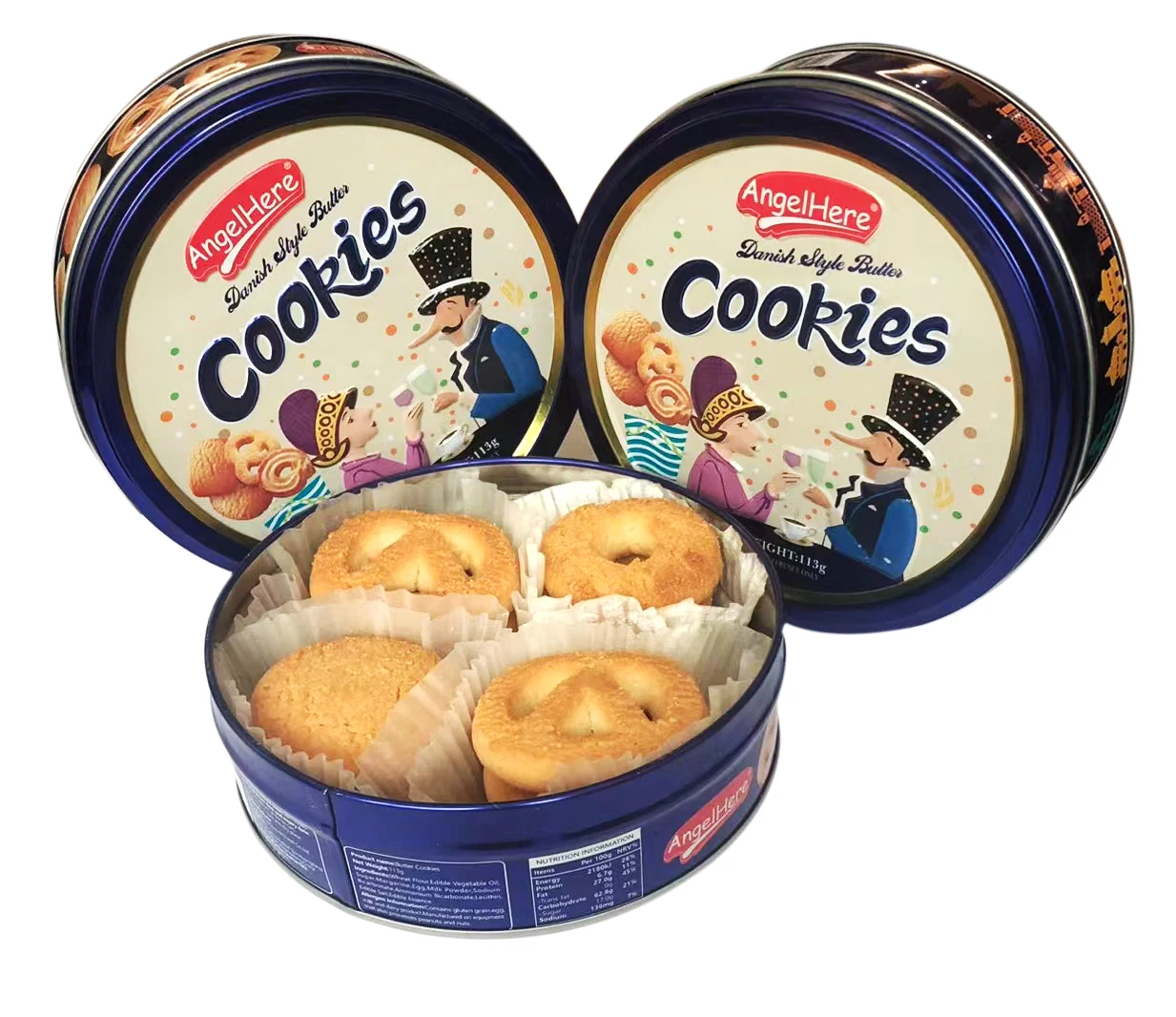 New design 113g danish style butter cookies and biscuits manufacturer