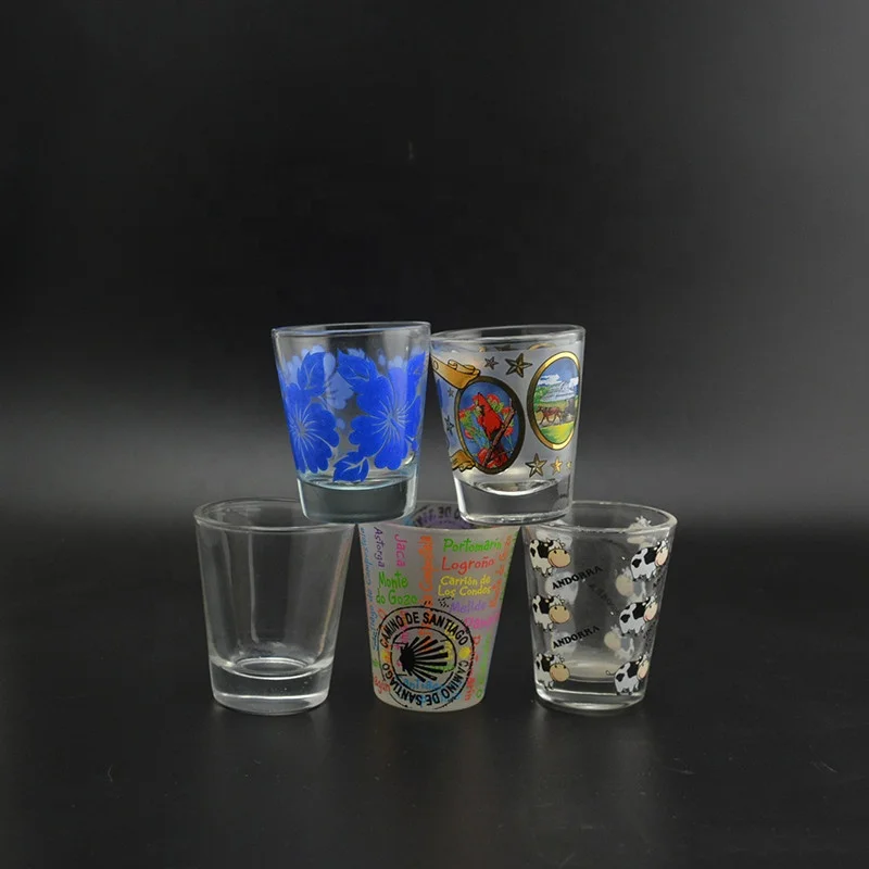 Hot selling 50ml 2 oz vodka glass cup shot glass mug dishwasher safe custom printing glasses bar cups
