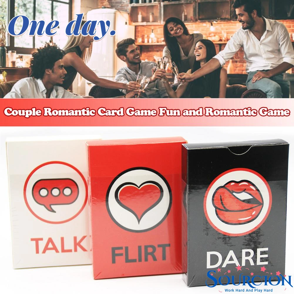 
SWT Hot Popular Fun Couple Romantic Card Game Game Deck Talk Or Flirt Or Dare Cards 3 Games Cards Deck Lovely Gift For Couples 