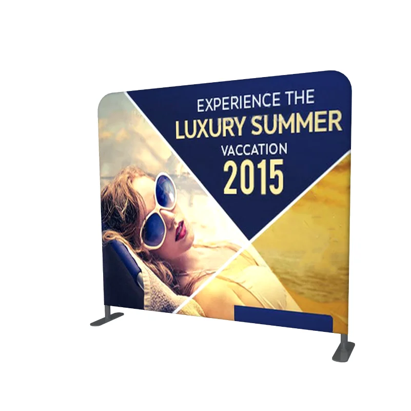 Portable Trade Show Event Backdrop Tension Fabric Display Stand Pop Up Backdrop For Advertising