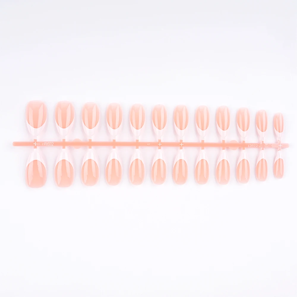 120 Pcs White French Tip Nail Designs Press On Nails French Tip Short Almond Nude Pre Design Nail Tips 12 Sizes