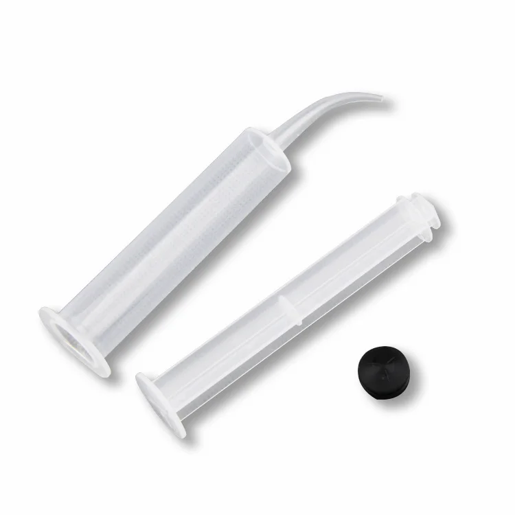 Medical Customized Disposable syringe 12ml dental impression oral irrigation syringe with curved tip scale