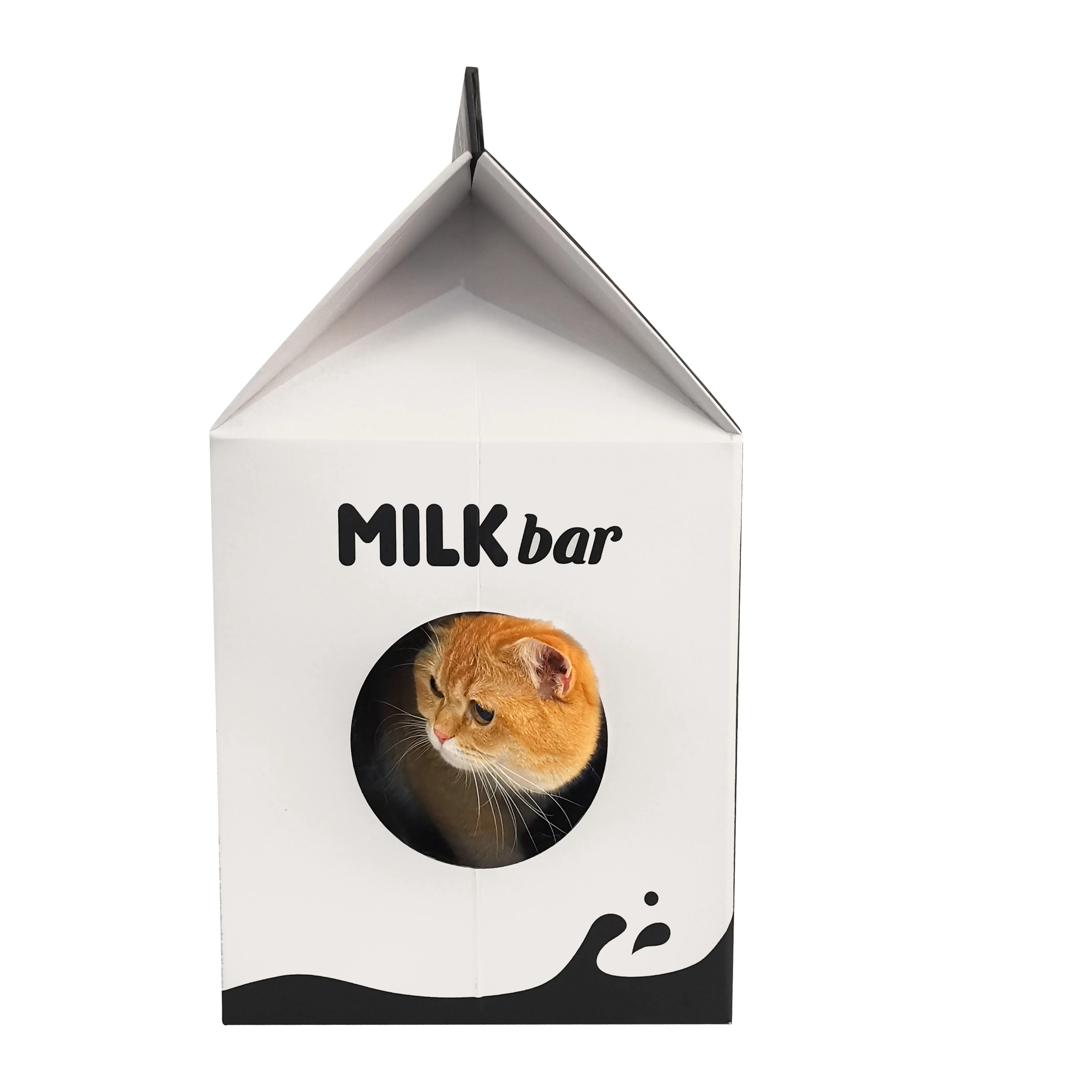 New Design Milk Box Shape Cat Scratching House Bed Pet Cages Portable Cat House For Pet
