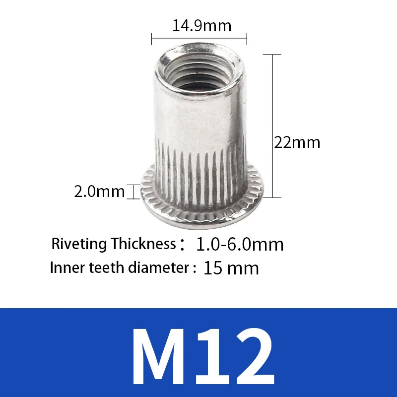 Stainless Steel Factory Wholesale Hot Sale M2 M3 M4 M5 M6 M8 M10 Thread Nut Countersunk Flat Head Rivet Nuts