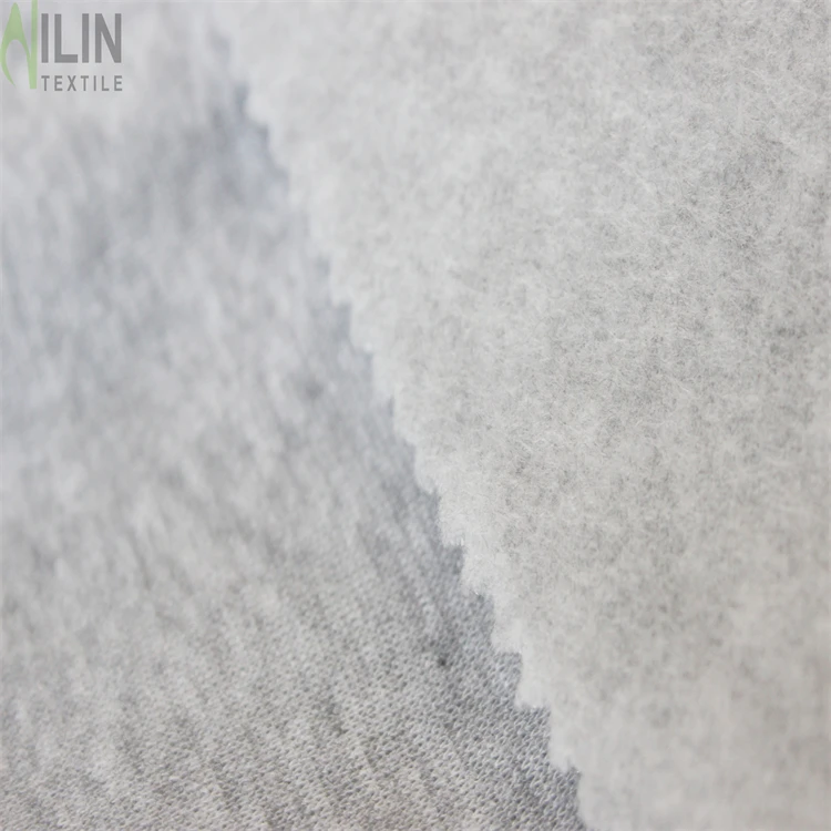Anti-pilling autumn winter fabric grey melange 1side brush fleece fabric