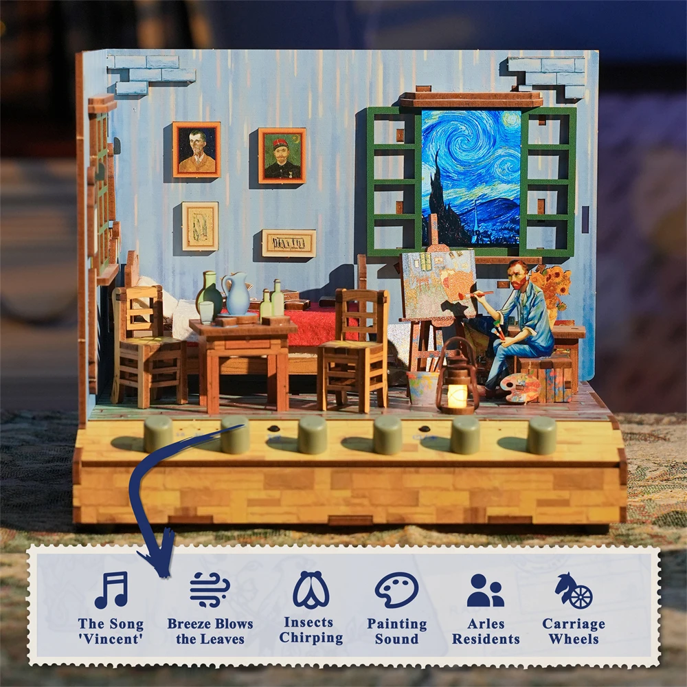 Игрушки Tonecheer Vincent для спальни деревянные от производителя пазлы взрослых звуковая машина арт-сувенир туризма