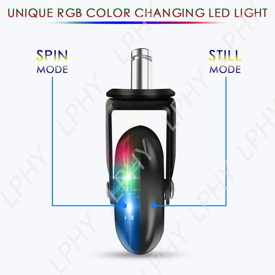 Ролики для офисного стула с rgb-подсветкой 3 дюйма
