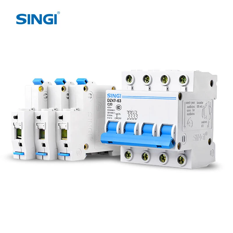 Singi DZ47-63 2P C20 performance heat resistant University mcb miniature circuit breaker electric safety air switch