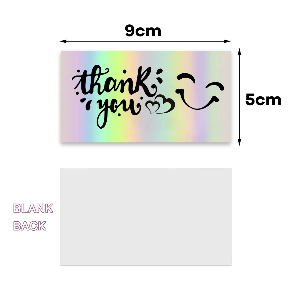 50 / pack Laser thank you card Holographic Gift Card Gift Card Blank decorative
