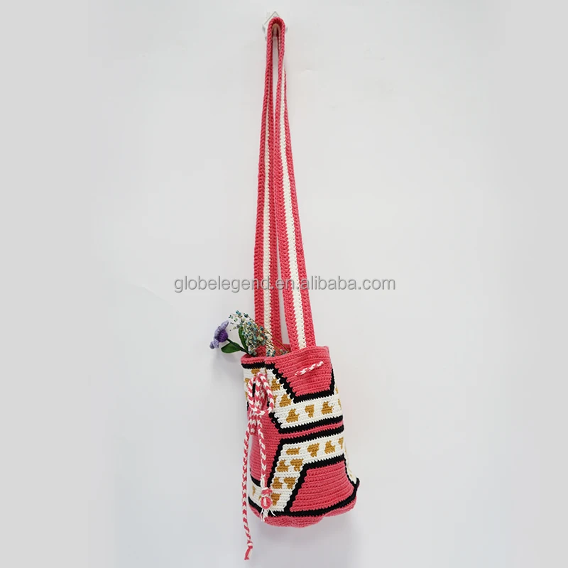 Crossbody Handbag Bolso Wayuu Mochila Crochet Shoulder Handicraft Cotton bucket bag women