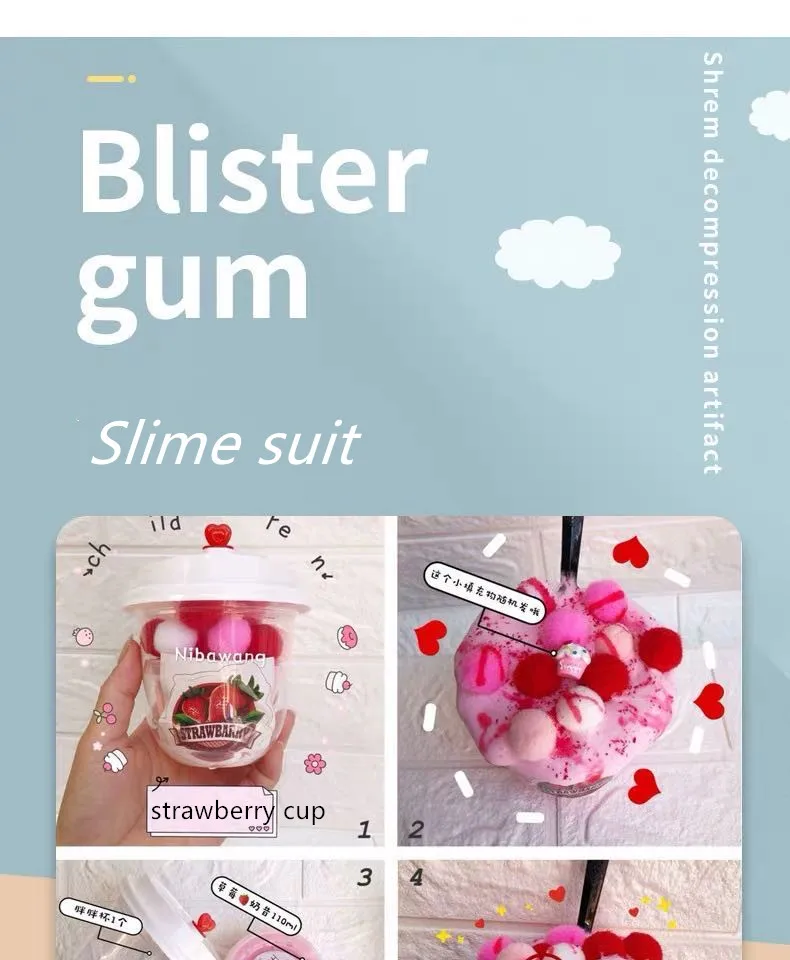  Горячая распродажа! Нелипкая фруктов и шоколада slime чашки расслабиться с подсветкой для