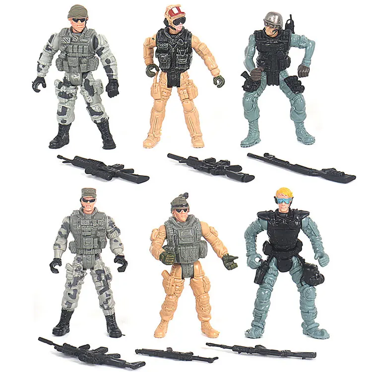 6pcs/lot army toy set soldies men action figures collection model toys for kids birthday gifts soldiers army toys