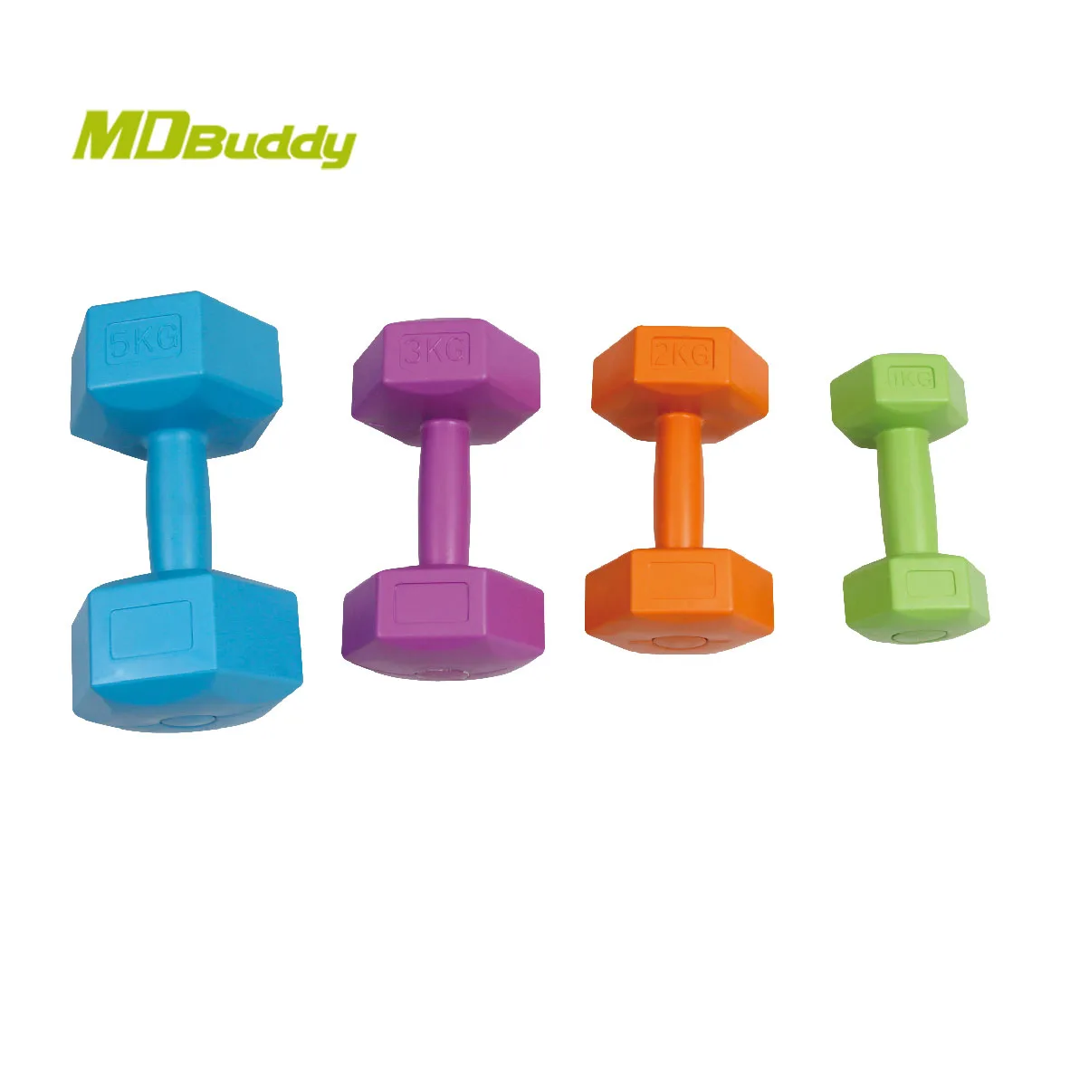 MDBuddy Competitive Plastic Sand Inside Hex Cement Dumbbells