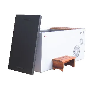 Luxury Cold Plunge Tub Freestanding Stainless Steel Ice Bath With Wooden Liner All In One Tub