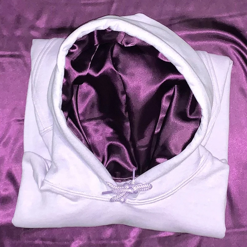 320gsm Cotton Shiny Smooth Satin Lined Hoodie Blank Customized Colors Printing Embroidery Hoodies Unisex Satin Lined Hoodie