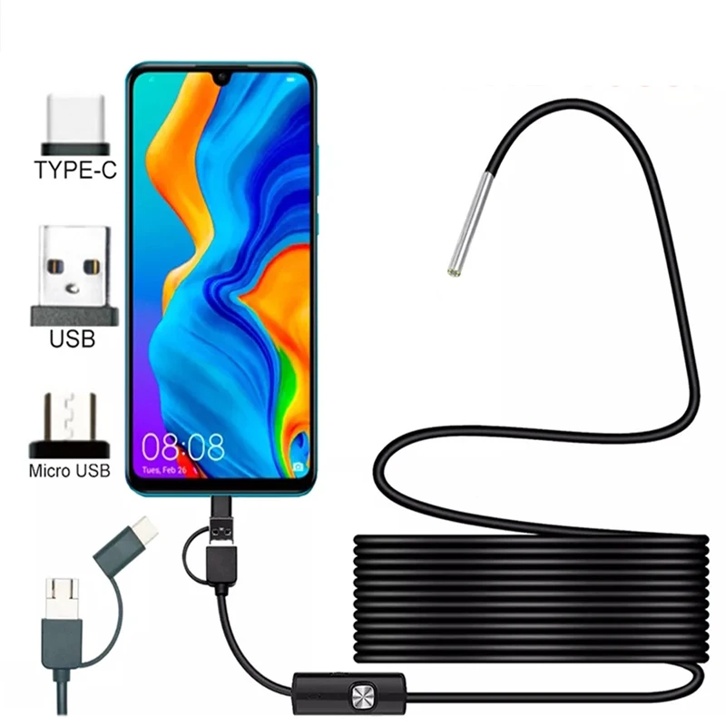 3.9mm Endoscope camera Android PC USB Type C Interface camera endoscope for cars mini Camera probe HD1080p Sewer Waterproof IP67