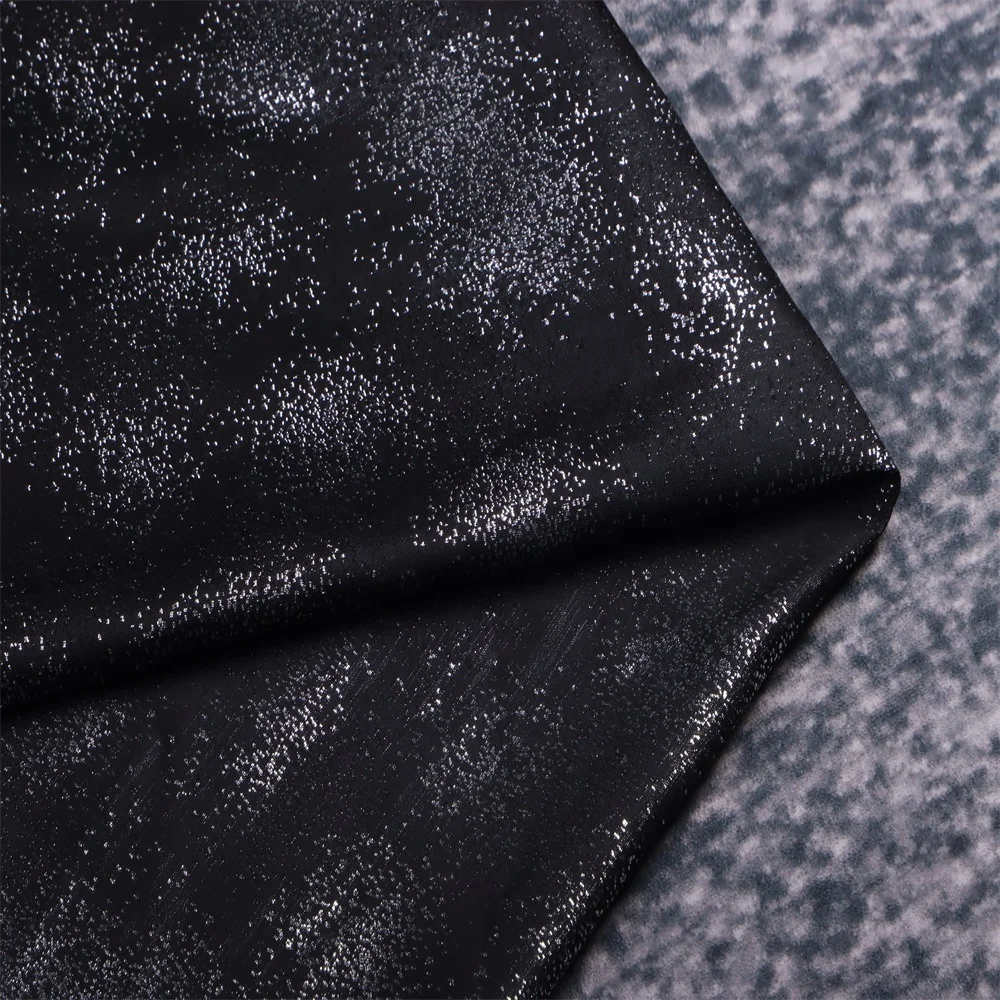 JIAYI Brand Fabric Cloth Black and Silver Star Pattern Clothes Women Dresses and Home Textile Curtain Jacquard Fabrics