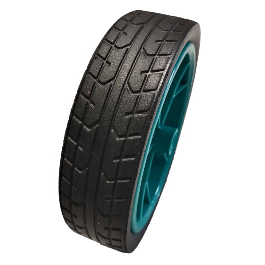 225mm powder solid rubber wheel with plastic rim for tool cart