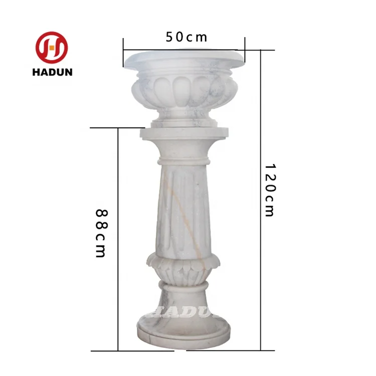 Outdoor Natural Stone Hand Carving Marble Granite Flower Pot