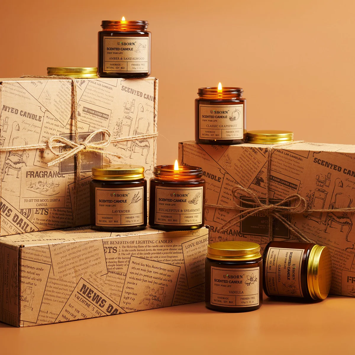 Handcraft Premium Customizable Luxury Scented Candles for Home Decor, Relaxation, Setting the Mood