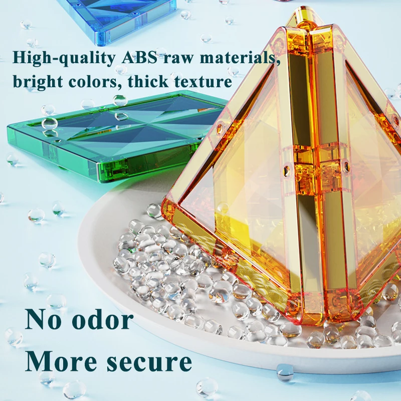 Colorful DIY Magnet Build Tiles 30 pcs Magnetic Construction Tiles Plastic Building Blocks Toys for Kids