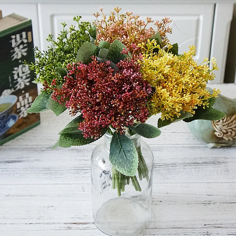 Japanese style hand-painted spike grass artificial flower for home wedding bouquet decor