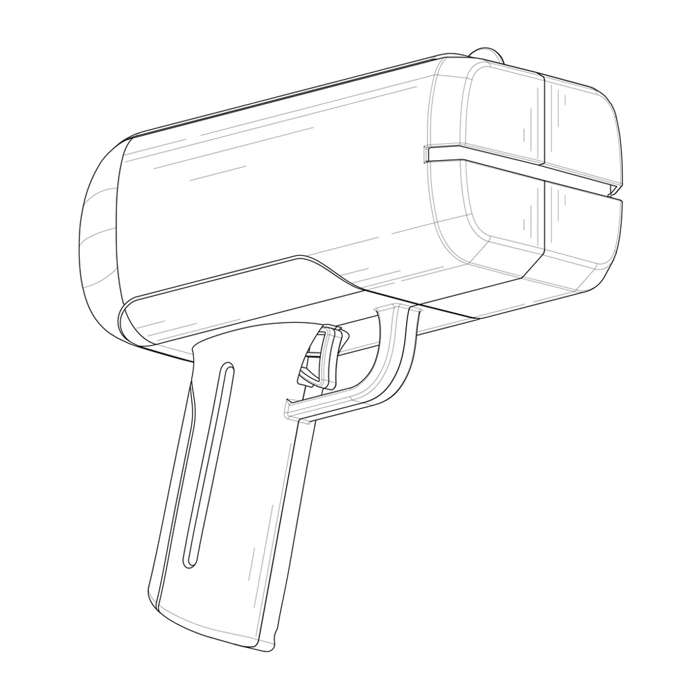 U.S. Appearance Patents Hot Sale toys Battery Operated Money Gun Paper Playing Spray Cannon Gun For Kids