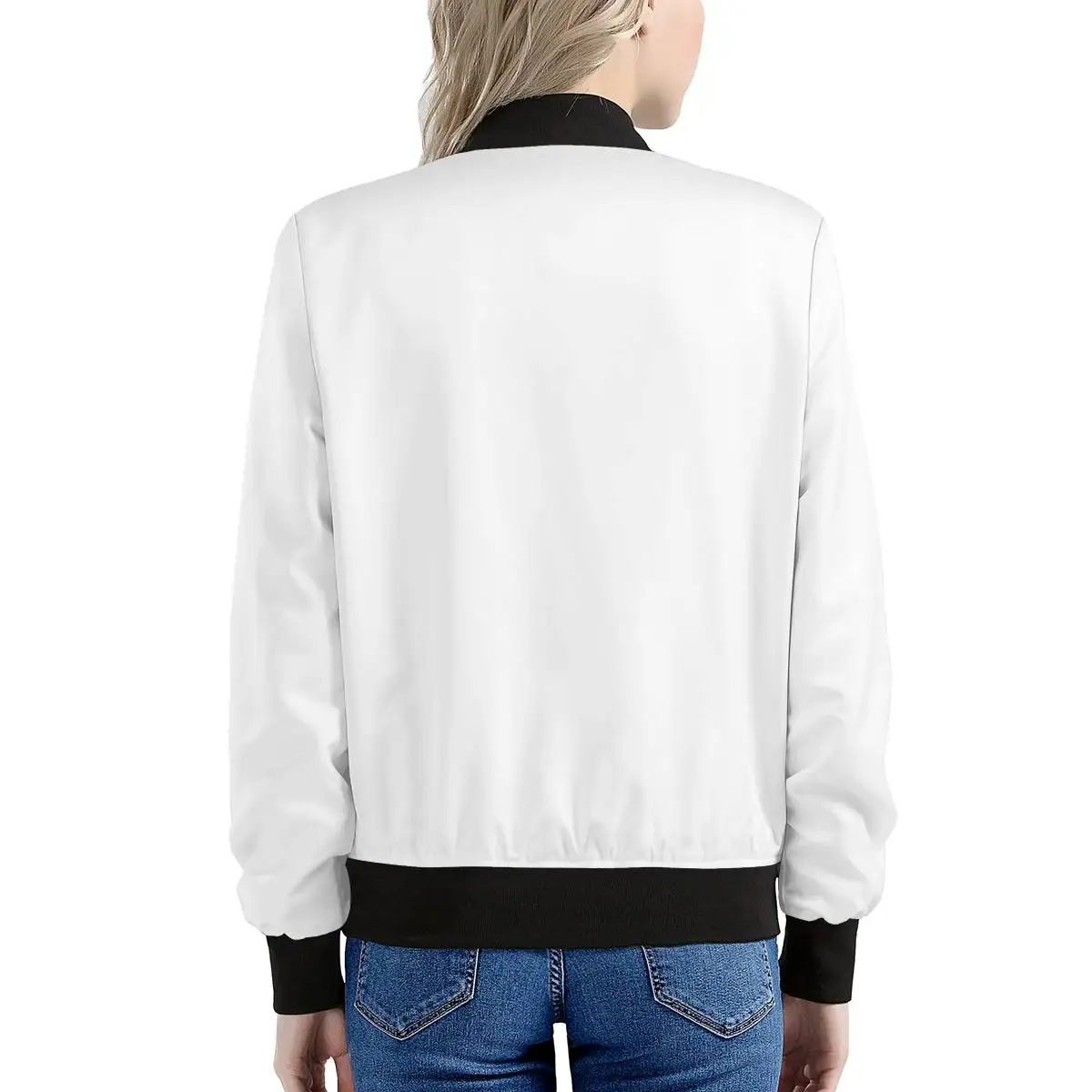 Wholesale Price Women White Bomber Jacket Zeta Phi Beta Pearls Pattern Custom Girls Jacket Crop Bomber Jacket Women