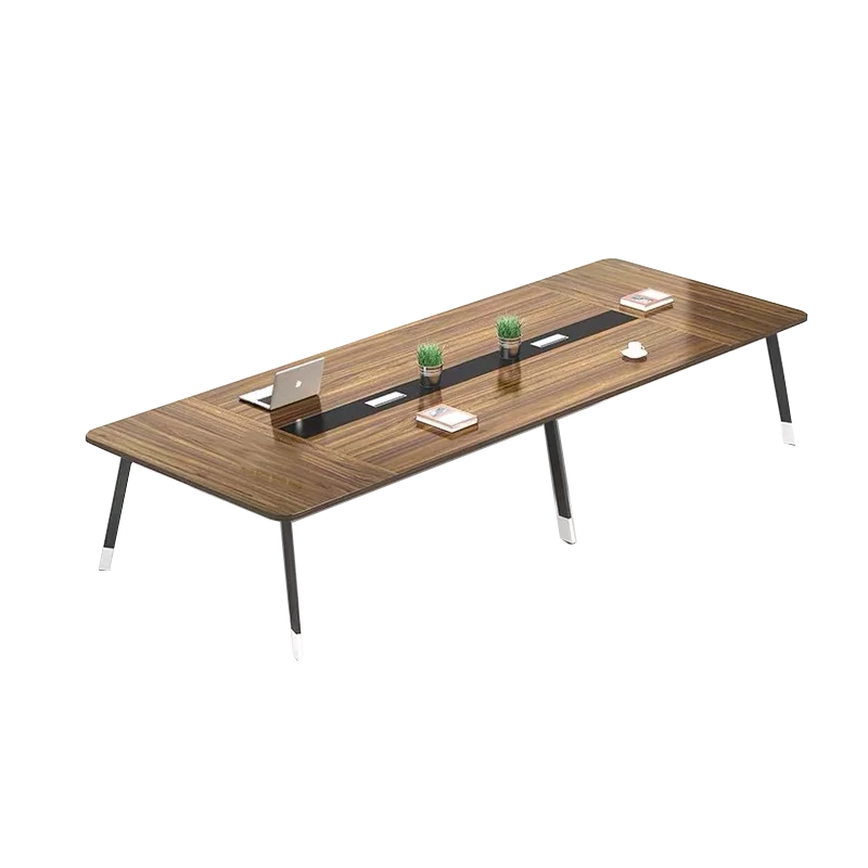 Лидер продаж, простой современный стол для конференций хорошего качества орехового цвета