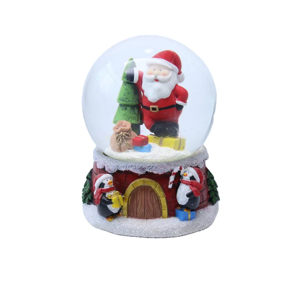 Custom 3D water globe resin glass snow ball factory for christmas souvenir child  gift holiday decoration