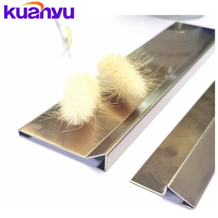 home decoration stainless steel rose gold metal profile tile edge flooring ceramic carpet tile trim stainless