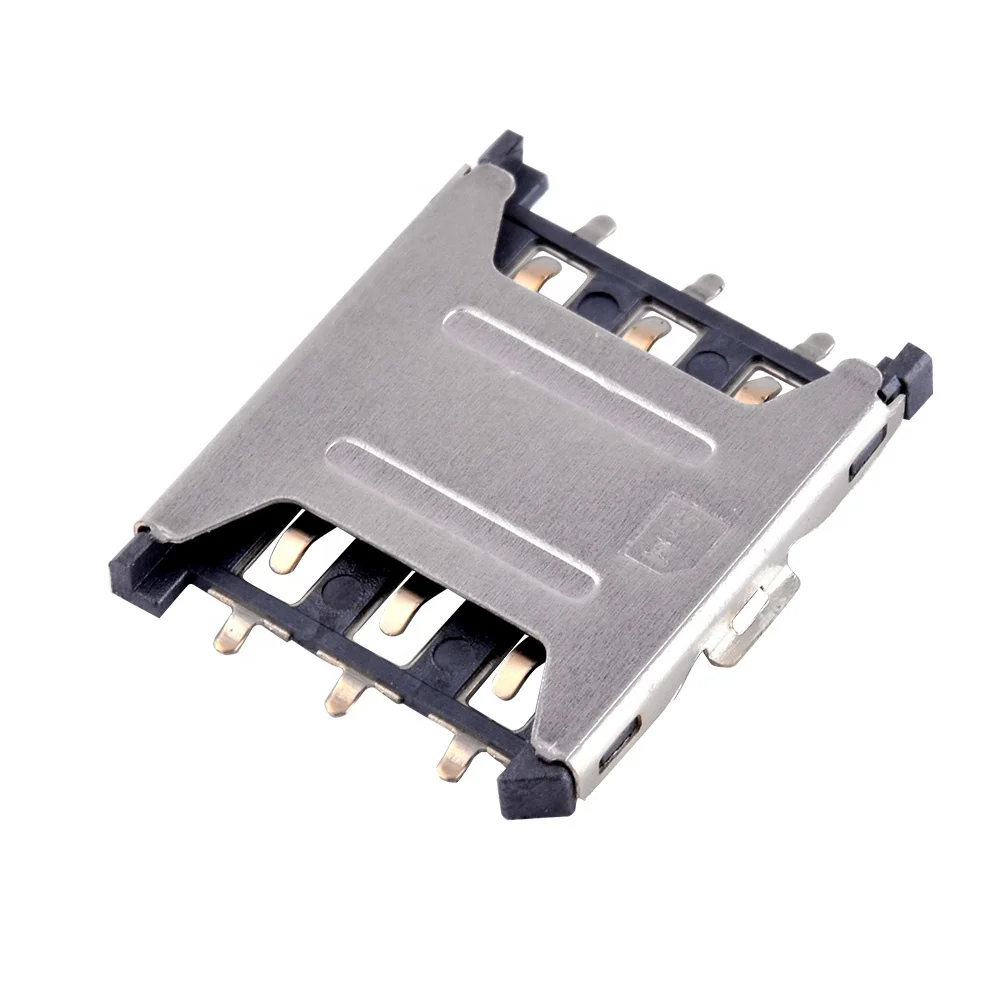 Nano Sim 6Pin 1.35 Push-Push Type Card Slot Holder Connector Mobile Phone Card Slot Socket