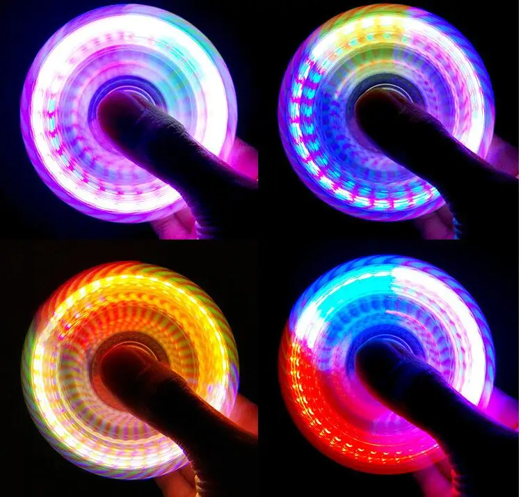 colored lights Stress relief LED light up Fidget Spinner Toy Colorful Lighting Effects hand spinner toy
