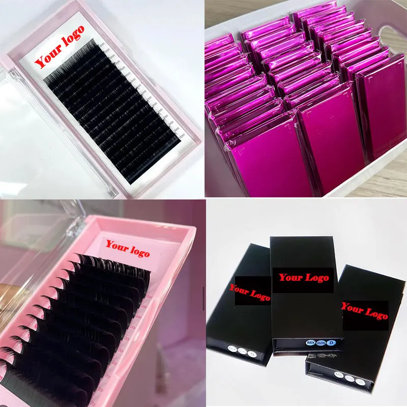 Wholesale individual mink eyelashes dark & fluffy lash trays siberian mink lash tray cashmere lash extensions