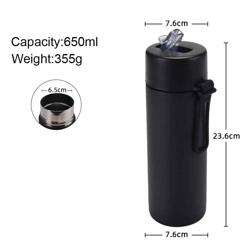 Stainless Steel Insulated Tumbler Thermal Vacuum Flask Drinking Water Bottle with Straw