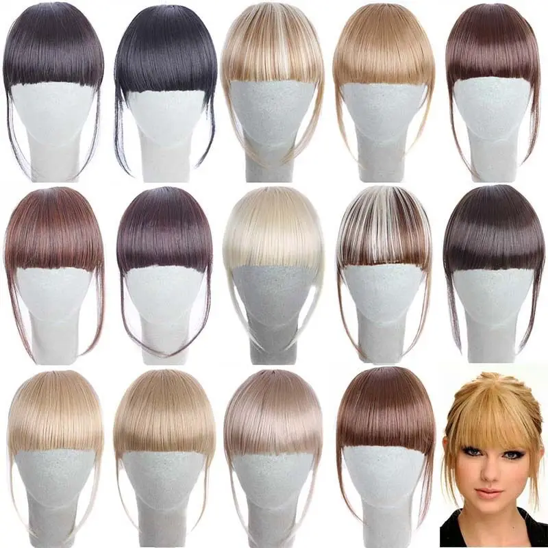 cheap Clip In On Synthetic Top Closure  synthetic Hair Fringe clip synthetic Hair Bangs woman Hairpieces