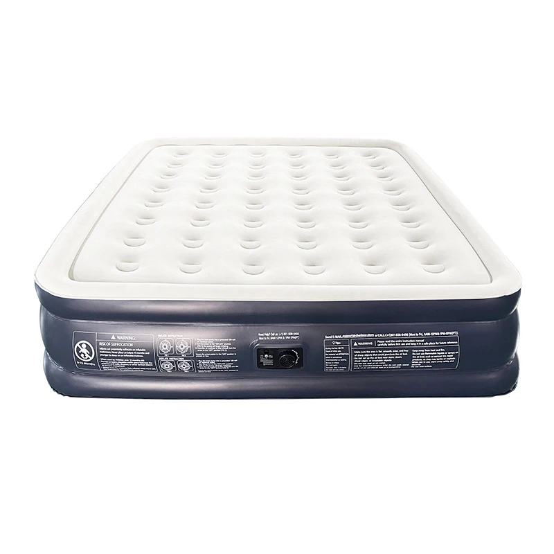 Queen-Size PVC Self-Inflating Air Bed Hypo-Allergenic  Air Mattress with Built-in Pump for Indoor & Outdoor