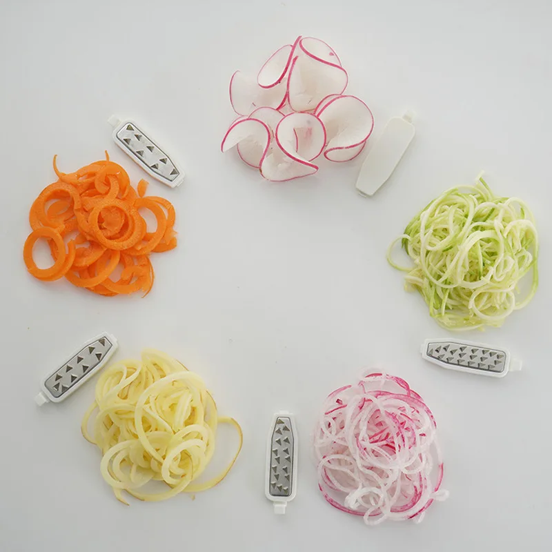2023 Hot selling multifunctional vegetable spiral slicer Kitchen tools Cooking accessories Vegetable spiral slicer 5 in 1