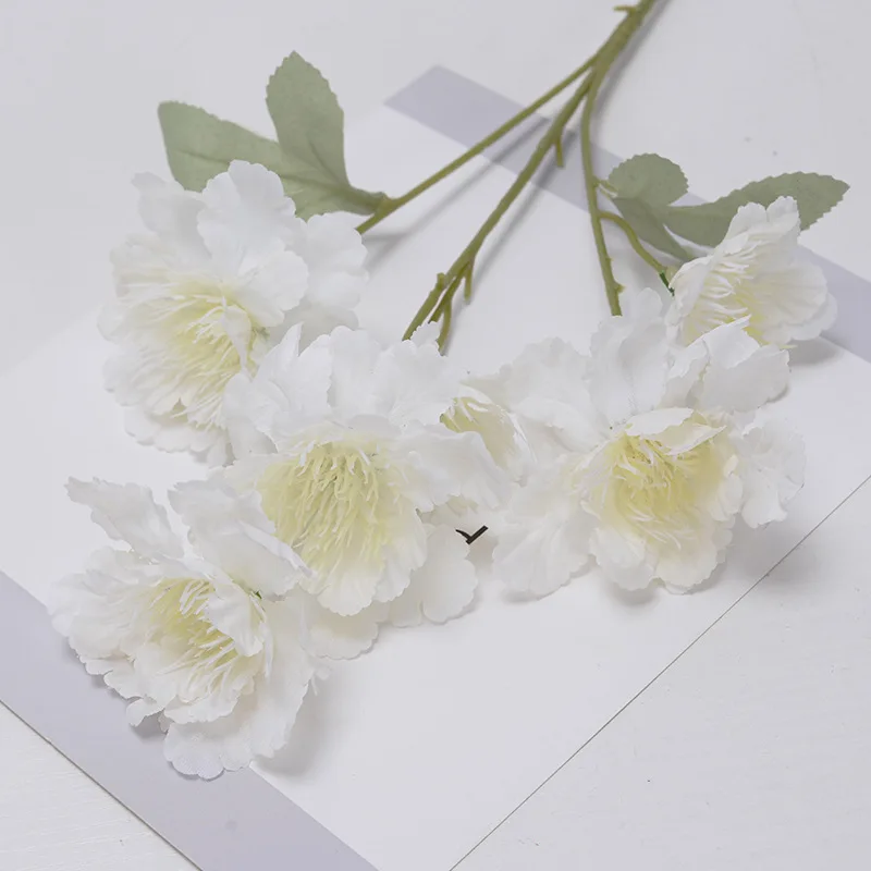 Hot Sale 60 cm Rose Pink Silk Peony Artificial Flowers Bouquet Decorative Peony Flower  For Home Wedding Decoration