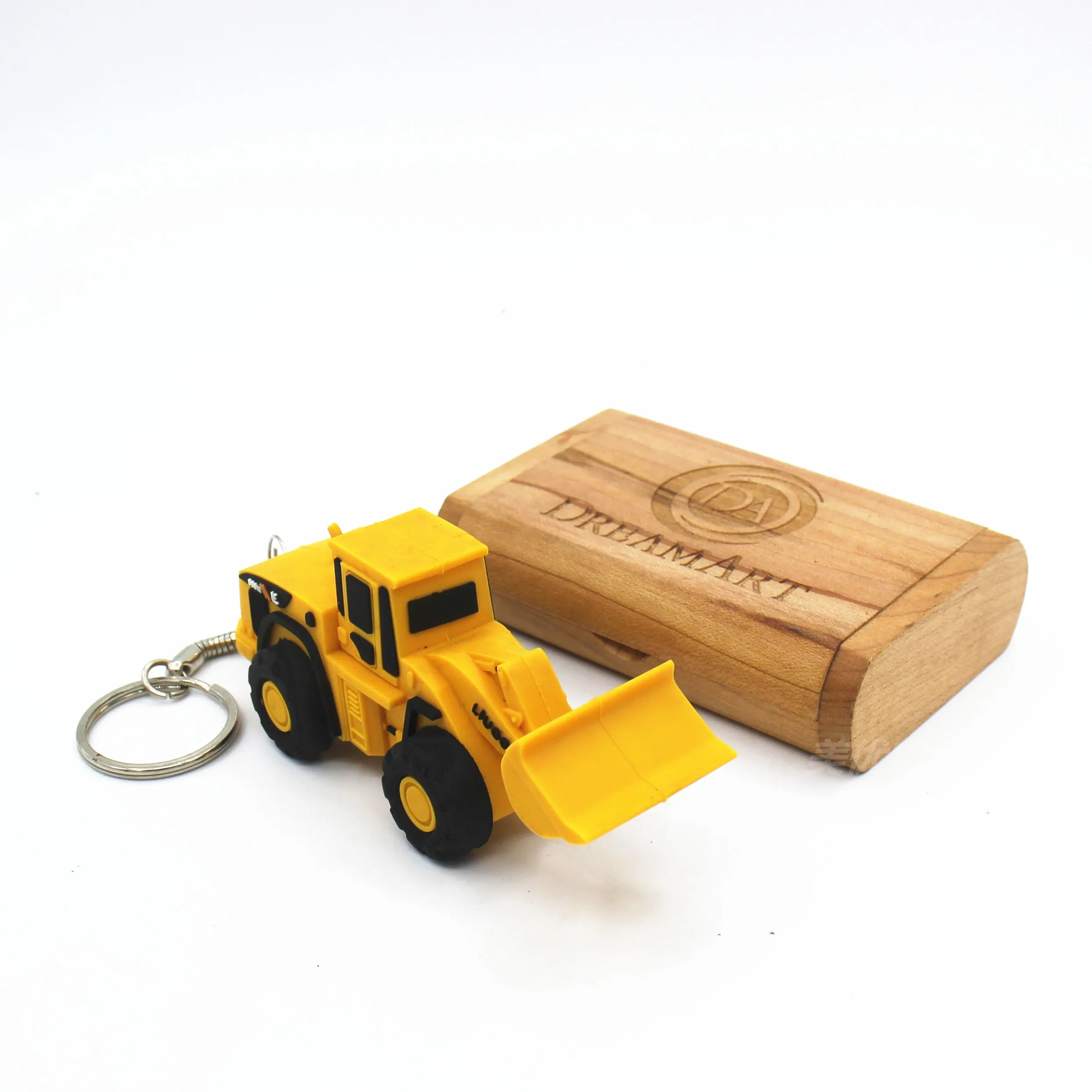 SL-006 China Supplier soft pvc materials digger shape key ring low price rubber car shape keychains