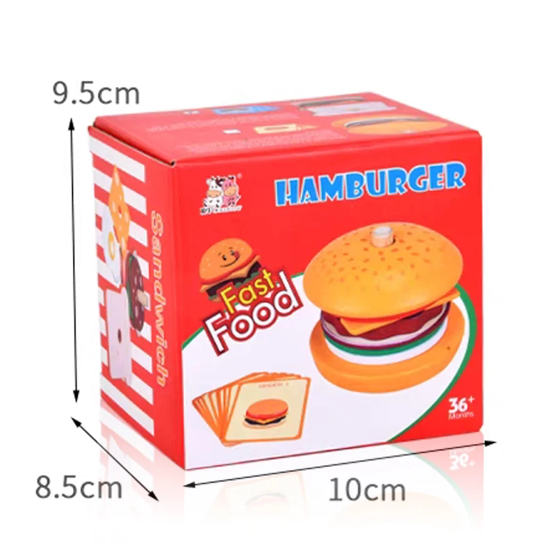 Wholesale Hamburger Fries Realistic Pretend Play Combination Set Kitchen Fast Food Wooden Family Burger Sandwich Toy For Kids