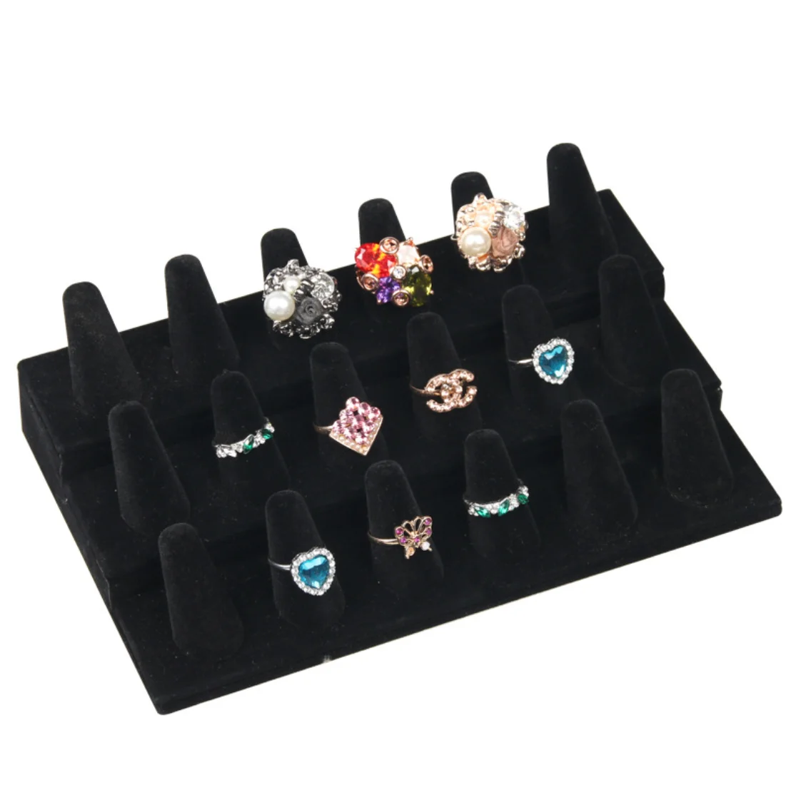 12 18 resin flocking ring display tray  jewelry ring display ring stand jewelry display set