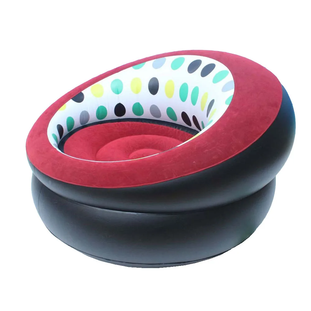 2024 Hot Sale Outdoor Guangdong Double Easy Beach Chair Sectional Flocked Round Lazy Air Couch Lounge Inflatable Sofa