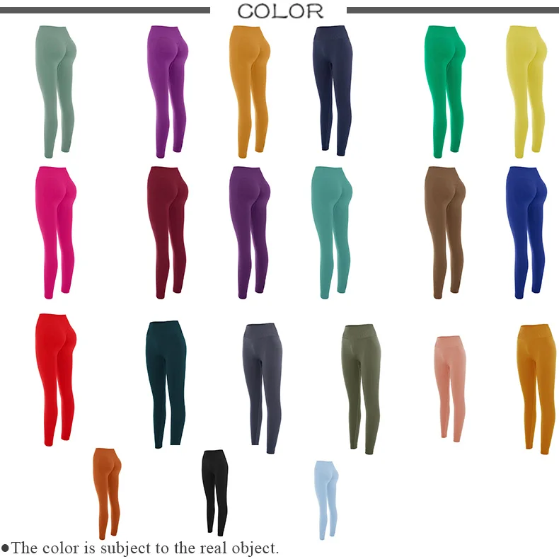 Custom Logo Yoga Gym Running Leggings Seamless Firm High Waist Butt Lift Peach Buttocks Sports Leggings Women