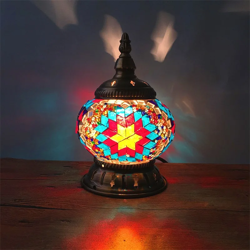 Retro ethnic style bedroom bedside night light restaurant coffee shop bar counter Turkish decorative table lamp